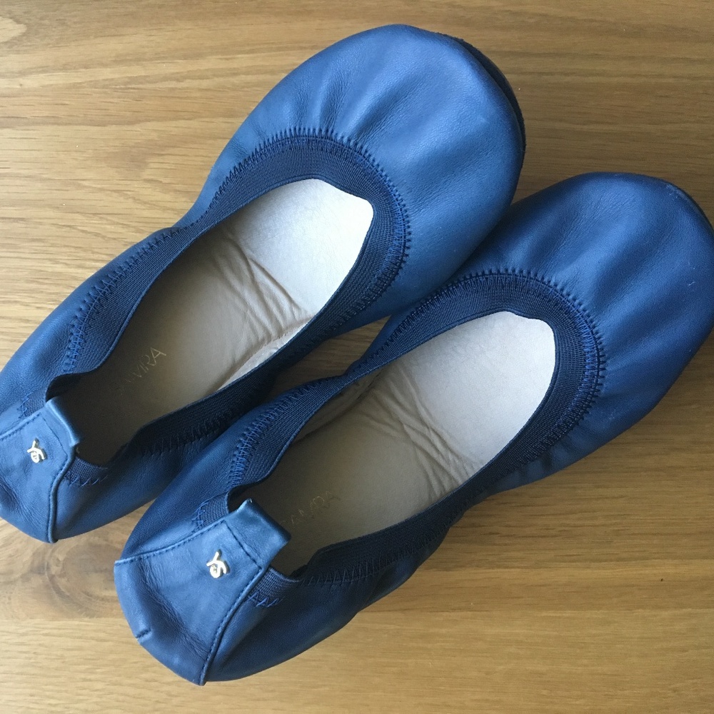 Yosi Samra Foldable Ballet Flats - Navy Blue.